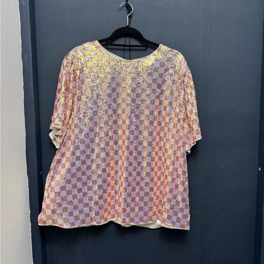 Fate Pink and Purple Sequin Blouse